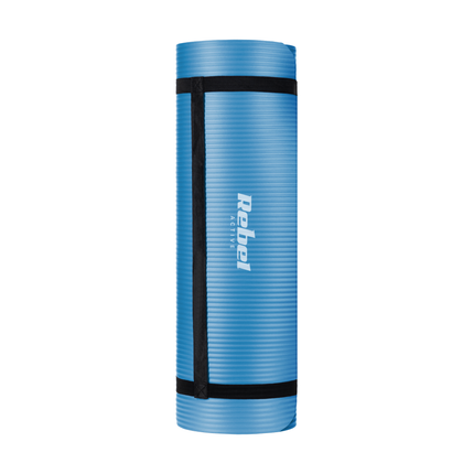 Rebel Active Gymnastiekmat voor Yoga, Pilates, Fitness 183 x 61cm - 1,5cm extra dik - Yoga- en Fitnessmat - Blauw