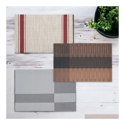 Placemats Set 6 Stuks 30x45 cm – Afwasbare Kunststof Placemats – Hittebestendig – Taupe Grijs