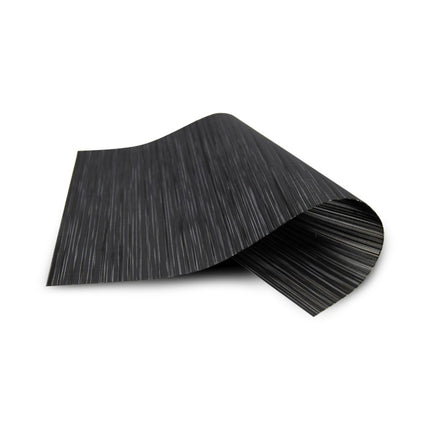 Placemats Set 6 Stuks 30x45 cm – Zwart Grijs Gestreept – Afwasbare Kunststof Placemats – Hittebestendig