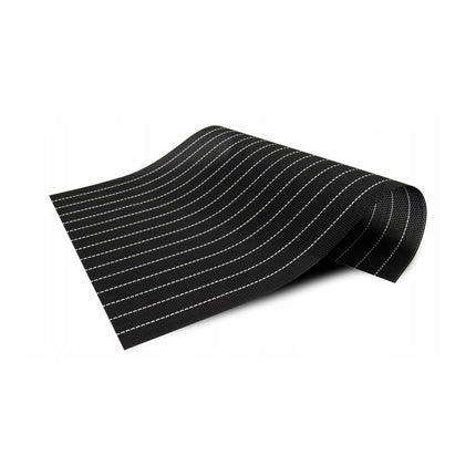 Placemats Set 6 Stuks 30x45 cm – Zwart met Witte Strepen – Afwasbare Kunststof Placemats – Hittebestendig