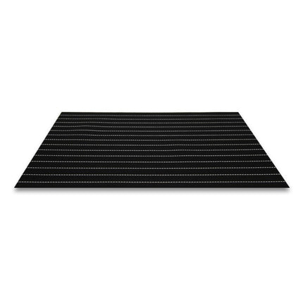 Placemats Set 6 Stuks 30x45 cm – Zwart met Witte Strepen – Afwasbare Kunststof Placemats – Hittebestendig