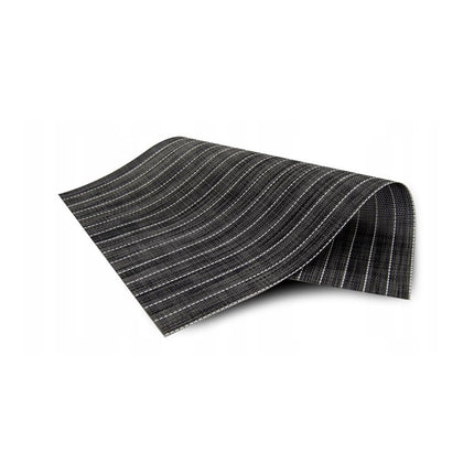 Placemats Set 6 Stuks 30x45 cm – Antraciet Grijs Gestreept – Afwasbare Kunststof Placemats – Hittebestendig