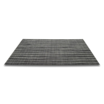 Placemats Set 6 Stuks 30x45 cm – Antraciet Grijs Gestreept – Afwasbare Kunststof Placemats – Hittebestendig