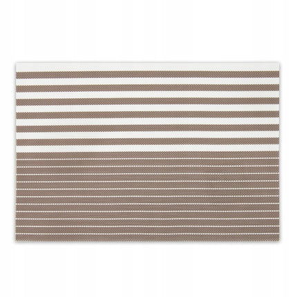 Placemats Set 6 Stuks 30x45 cm – Taupe Bruin Gestreept – Afwasbare Kunststof Placemats – Hittebestendig