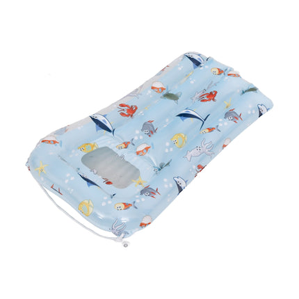 SunClub Opblaasbaar Kinderluchtbed Met Kijkvenster – Zeeleven Print – 68 x 41 cm – Voor Kinderen 3-6 Jaar