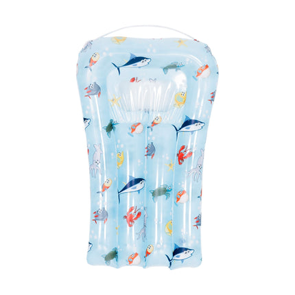SunClub Opblaasbaar Kinderluchtbed Met Kijkvenster – Zeeleven Print – 68 x 41 cm – Voor Kinderen 3-6 Jaar