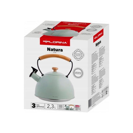Florina Natura Line fluitketel RVS mat mint groen 2.3 Liter - ook geschikt voor inductie