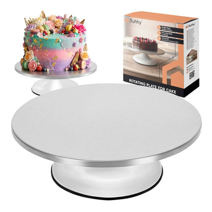 Draaibaar Taartplateau 30 cm – RVS Draaiplateau voor Taart – 360° – Tot 20 kg