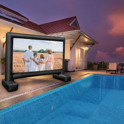Trendmix HD 4K Opblaasbaar Projectiescherm - 16:9 Dubbelzijdig Buitenprojectiescherm - 405 x 144 x 308 cm Zwart