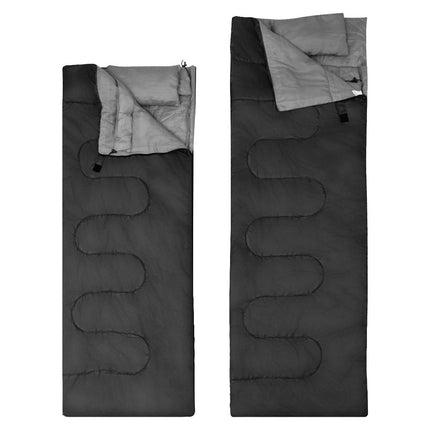 Trendmix Dubbele Slaapzak 2-in-1 – Waterdicht – Met 2 Kussens & Draagtas – 220x150 cm – Voor Kamperen & Reizen – Zwart