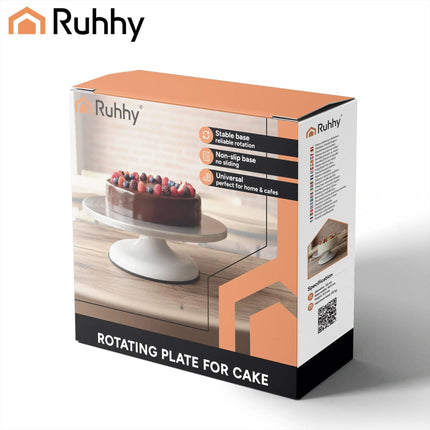 Draaibaar Taartplateau 30 cm – RVS Draaiplateau voor Taart – 360° – Tot 20 kg