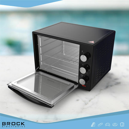Brock Electronics Elektrische Mini Oven 30L – Vrijstaande Convectie Grill Oven 1600W - Zwart