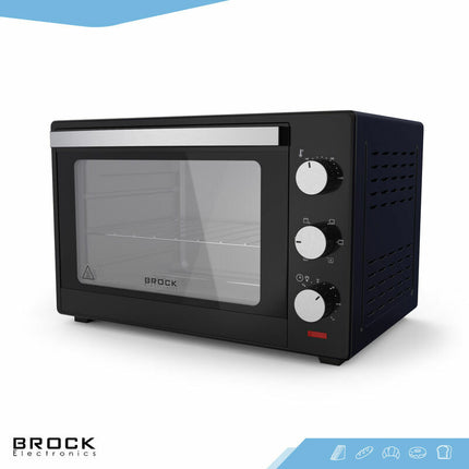 Brock Electronics Elektrische Mini Oven 30L – Vrijstaande Convectie Grill Oven 1600W - Zwart