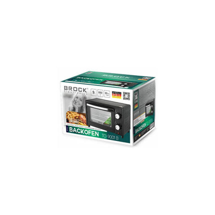 Brock Electronics Elektrische Mini Oven 9L 100-230 ℃ - Vrijstaande Oven - 650W - Zwart