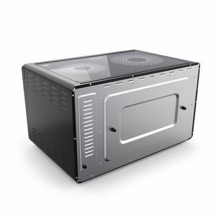 Brock Electronics Elektrische Mini Oven 50L Met 2 Keramische Kookplaten - Vrijstaande Convectie Oven Met Grill En 2 Kookplaten – 1800W - Zwart
