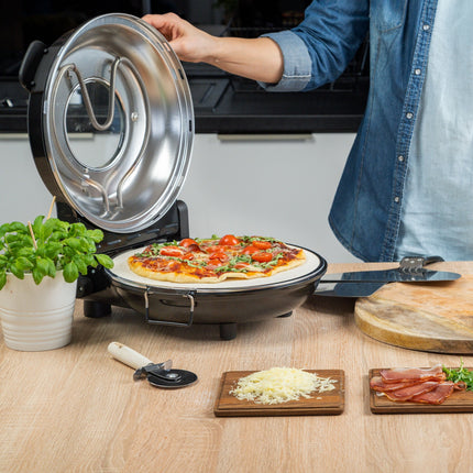 Teesa Supreme Pizzaoven - Thuis Zelfgemaakte Pizza Maken - Zwart