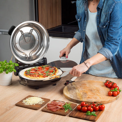 Teesa Supreme Pizzaoven - Thuis Zelfgemaakte Pizza Maken - Zwart