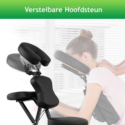 Costway Behandelstoel - Massagestoel Fysiotherapie Tattoo stoel - Verstelbaar - Opvouwbaar tot 150 kg belasting - Zwart