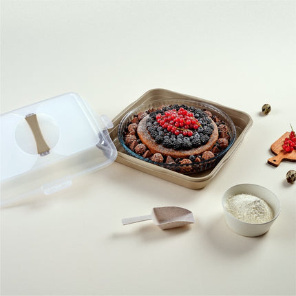 Lock & fresh vierkante taart en cake transport doos /bewaarbox 35cm assorti