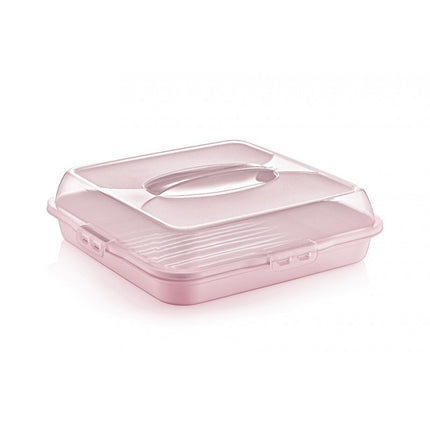 Lock & fresh vierkante taart en cake transport doos /bewaarbox 35cm assorti
