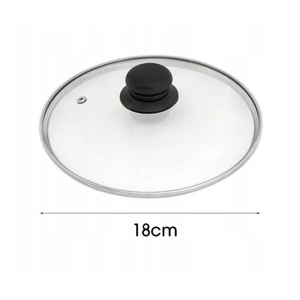 Pannendeksel 18 cm van Glas – Universeel Glazen Deksel voor Kookpan, Steelpan en Sauspan