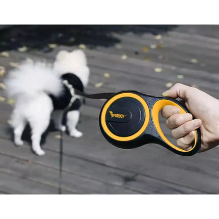 Automatische Hondenriem 8 Meter – Rollijn voor Honden tot 50 kg – Zwart/Geel