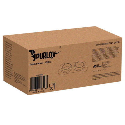 Dubbele Voerbak Hond 2 x 450 ml – RVS Voer- & Drinkbak met Siliconen Antislipmat