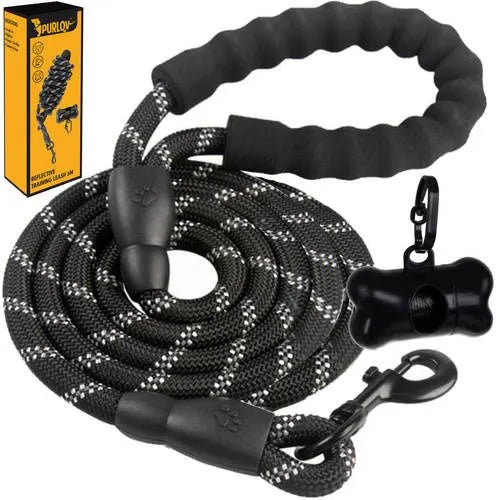 Trainingslijn Hond 5 Meter – Reflecterende Hondenriem – 12 mm Dik Touw – Zwart