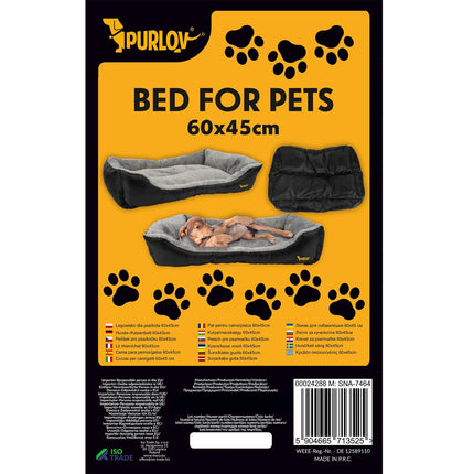 Hondenmand & Kattenmand Maat L – Wasbaar Dierenbed 65 x 50 cm – Grijs/Zwart