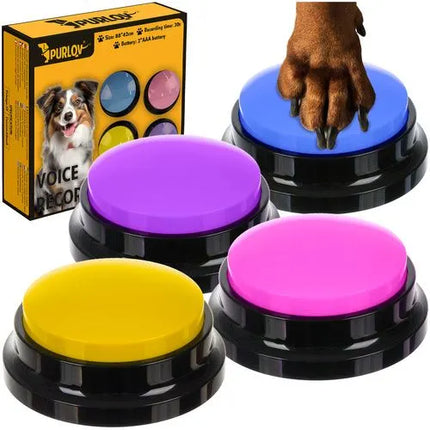 Praatknoppen Hond 4 Stuks – Opneembare Geluidsknoppen voor Communicatietraining