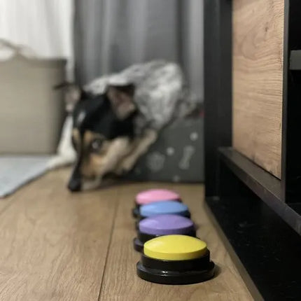 Praatknoppen Hond 4 Stuks – Opneembare Geluidsknoppen voor Communicatietraining