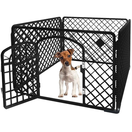 Puppyren 90 x 90 x 60 cm – Kunststof Hondenren met Deur – Dierenren voor Binnen