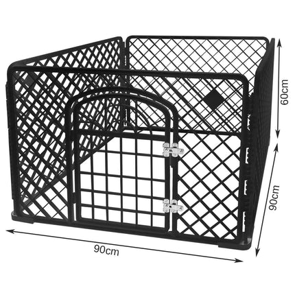 Puppyren 90 x 90 x 60 cm – Kunststof Hondenren met Deur – Dierenren voor Binnen