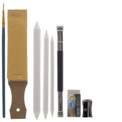 Tekenset 74-delig – Schetsset met Tekenpotloden, Houtskool & Aquarelpotloden – Met Etui