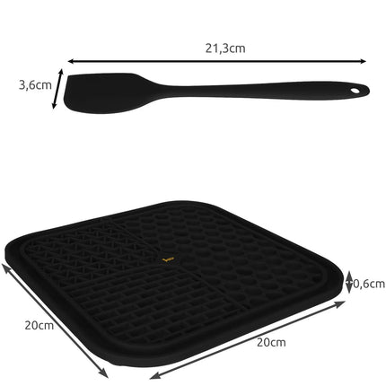 Likmat Hond 20 x 20 cm – Slow Feeder met Zuignappen – Siliconen