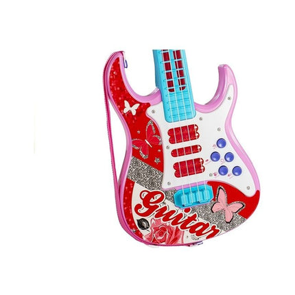 Elektrische Speelgoed gitaar voor kinderen Met Microfoon Blauw/Roze - Kinder Gitaar 57 cm - Speelgoedgitaar