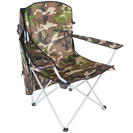 Visstoel met Dak – Opvouwbare Vissersstoel met Bekerhouder – Camouflage – Tot 100 kg
