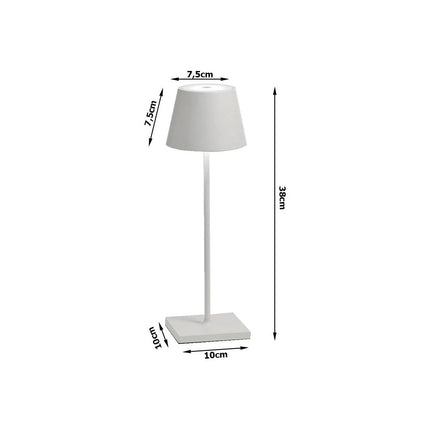 Tafellamp Oplaadbaar - Draadloos en Dimbaar - Moderne Touch Lamp - Nachtlamp Slaapkamer - 3 Tinten Licht - 38 cm - Wit
