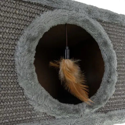 Kattenhuisje op Pootjes met Krabwand – Kattenmand & Krabplek – 38 x 32 cm