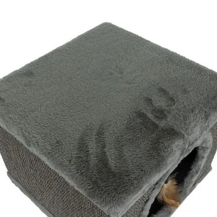 Kattenhuisje op Pootjes met Krabwand – Kattenmand & Krabplek – 38 x 32 cm