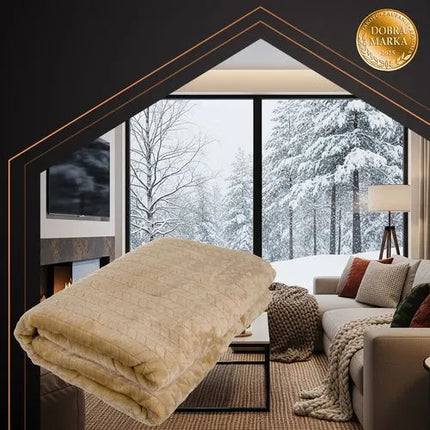 Elektrische Deken 180 x 130 cm – Warmtedeken met 10 Warmtestanden & Timer – Beige