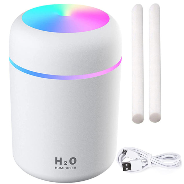 Mini Elektrische Luchtbevochtiger En Aroma Diffuser Met RGB Licht - Aromatherapie USB - Draagbare luchtbevochtiger Voor Auto, Huis & Slaapkamer