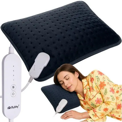Elektrisch Warmtekussen 40 x 30 cm – 4 Warmtestanden – Rug & Nek – Grijs