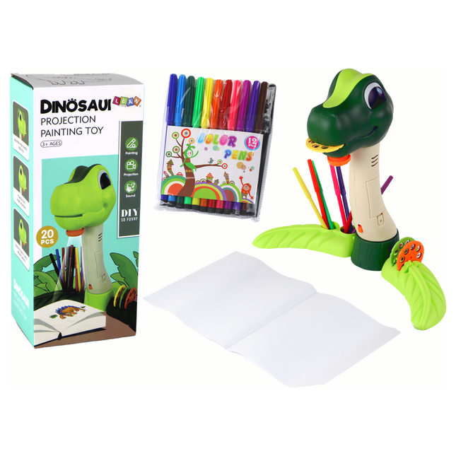 Dinosaurus Projector Dia's Leren Tekenen - 24 Afbeeldingen - Tekentafel Inclusief Stiften