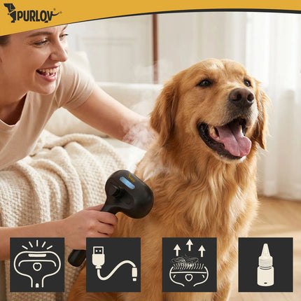 Stoomborstel Hond & Kat – Elektrische Hondenborstel – Zelfreinigend – USB-C