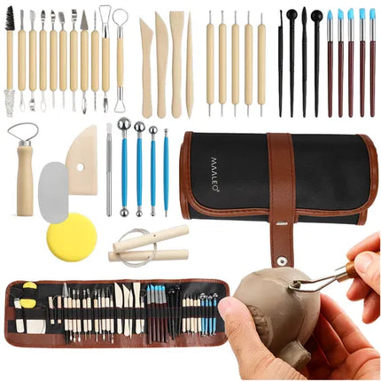 Boetseergereedschap 40-delig – Modelleerset & Kleigereedschap voor Klei, Keramiek en Beeldhouwen – Met Etui