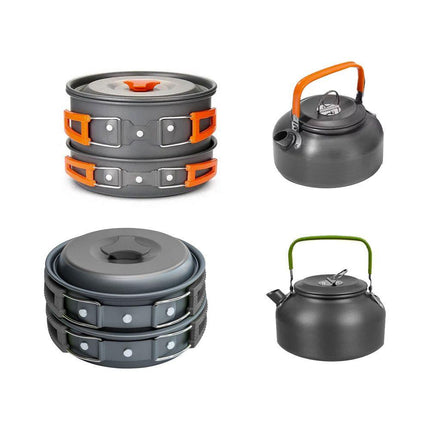 18-delig Outdoor Kampeerservies Set - Compact & Duurzaam - Camping pannenset - Kampeerset