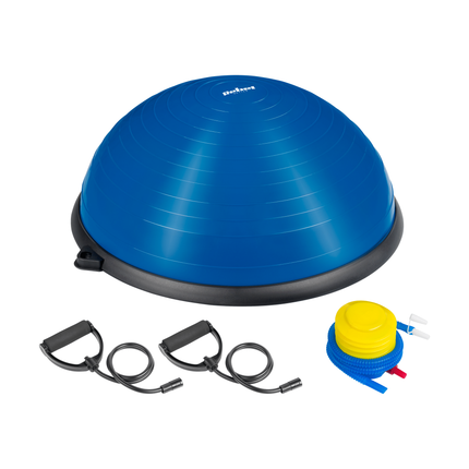 Rebel Active Halfbalansbal - Balanstrainer Met Weerstandsbanden en Pomp 58 cm -  Yoga Balance Board - Balansbord