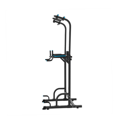 Rebel Active Multifunctioneel Pull Up Station en Krachtstation - Hoogteverstelling - Fitnessapparatuur Dip Station Verstelbaar 130kg - Zwart