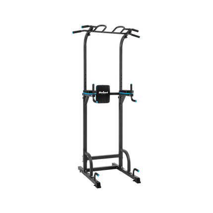 Rebel Active Multifunctioneel Pull Up Station en Krachtstation - Hoogteverstelling - Fitnessapparatuur Dip Station Verstelbaar 130kg - Zwart